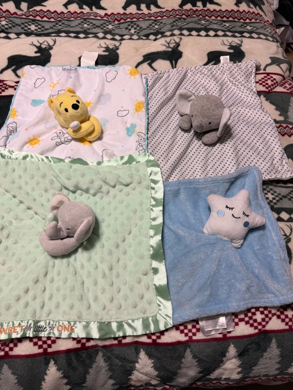 Carter's Plush Lovey Set - Mint Green, Light Blue, Gray, Yellow